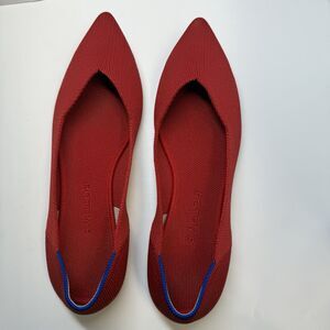 Rothy’s The Point Ballet Flats In Chili Red Pointed Toe Slip Ons Sz 9